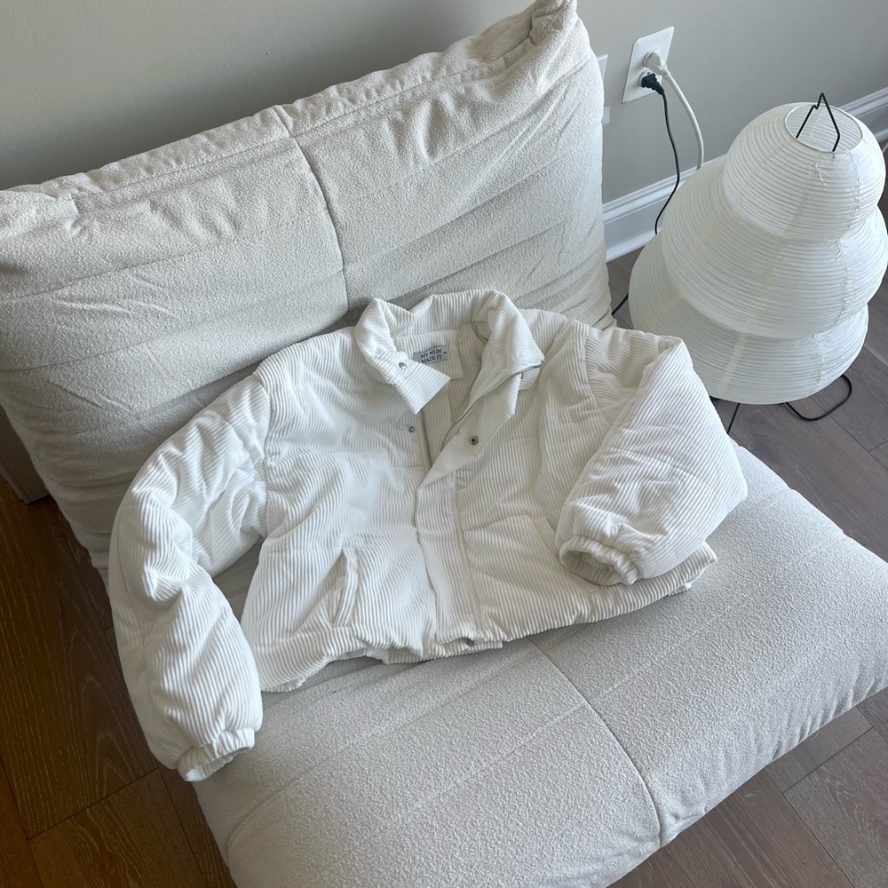 MY MUM MADE IT Recycled Corduroy Puffer Jacket - Off-White - M-L